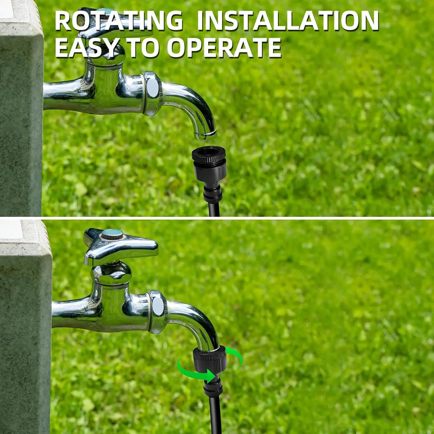 8mm Irrigation Fittings with 5/8 Inch Male Thread Faucet Adapters and Sealing Blocks for Spray Cooling and Humidification Setups