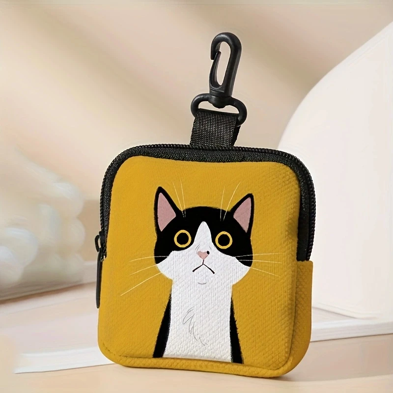 1pc，Cat pattern printing, large capacity coin wallet, digital printing coin wallet, storage bag, ideal choice for gifts