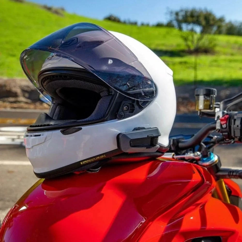 PACKTALK Edge Motorcycle Bluetooth Communication System Headset Intercom - Dual Pack, Black