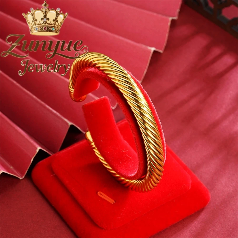 

Sand-Gold Bracelets Vintage Twist Open Bracelets Luxury Quality Jewelry Fashion Jewelry Exquisite Charms Elegant Popular Gift