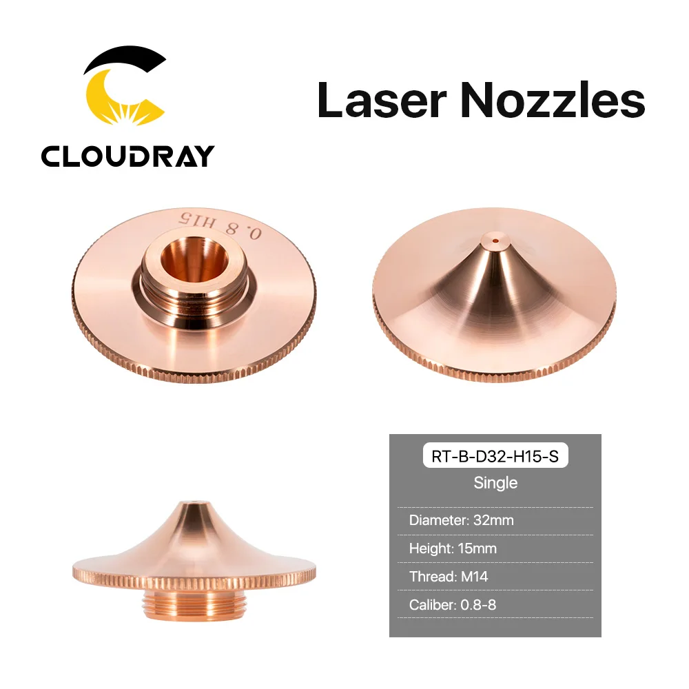 Cloudray Raytools Single/Double Layers  Dia.32mm H15 Caliber 0.8-8.0mm Welding Laser Nozzles for Fiber Laser Cutting CNC Machine