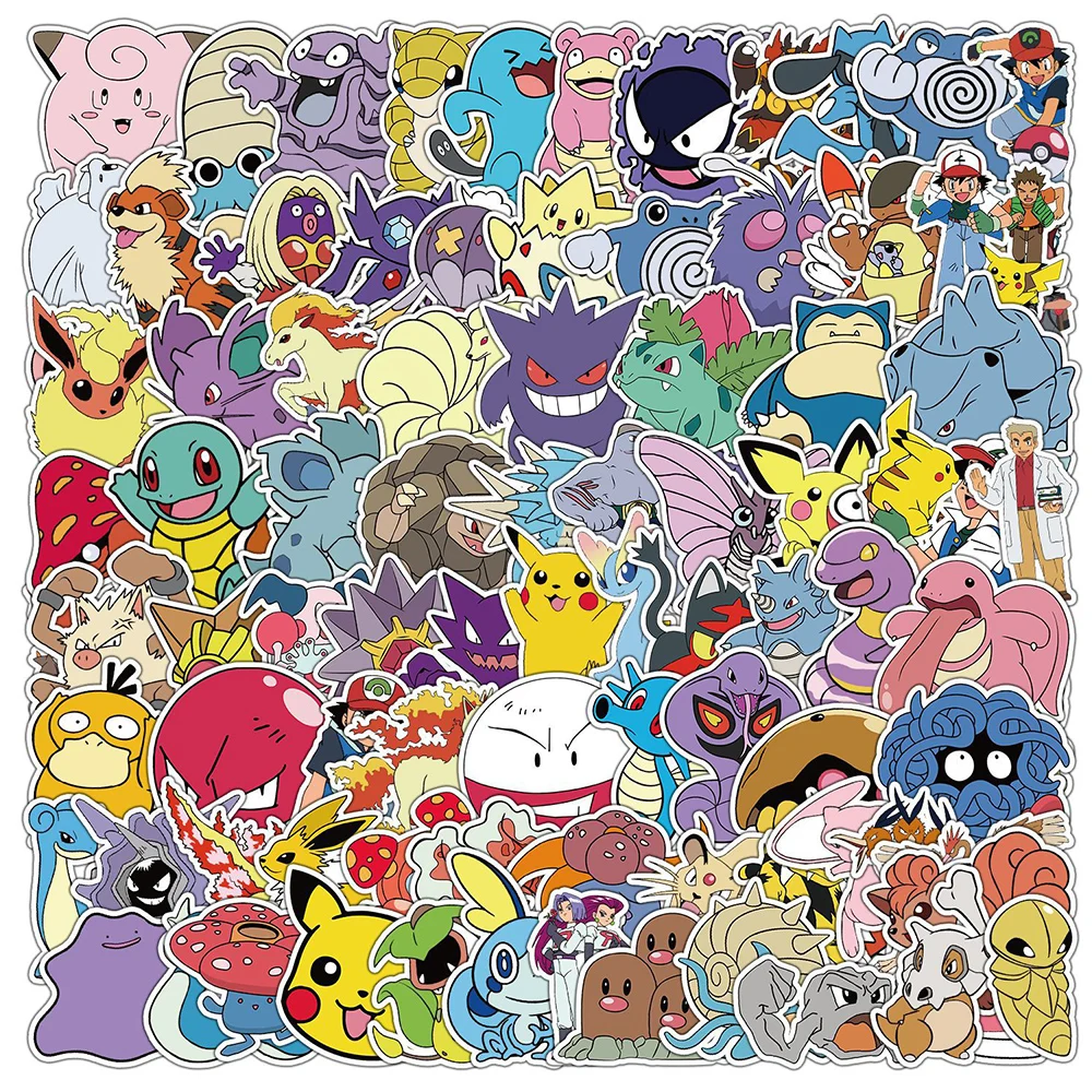 

10/30/50/100pcs Pokemon Anime Graffiti Stickers Funny Cute Pikachu Cartoon Sticker Suitcase Skateboard Phone Kid DIY Decals Toy