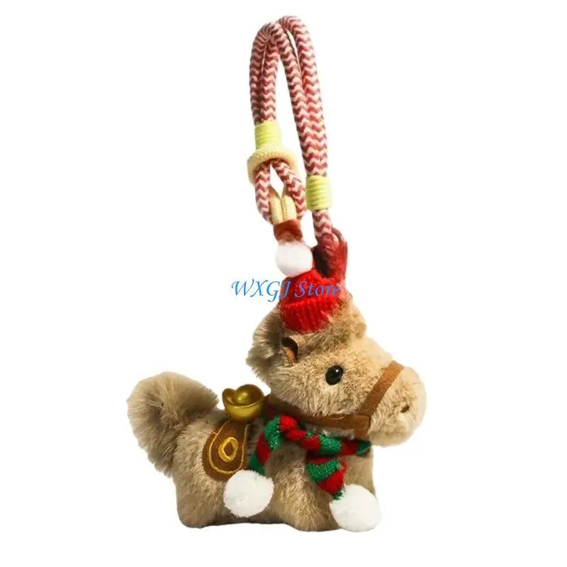 

37JE Plush Horse Doll Ornament Pendant For Backpack Keychain Decoration Design