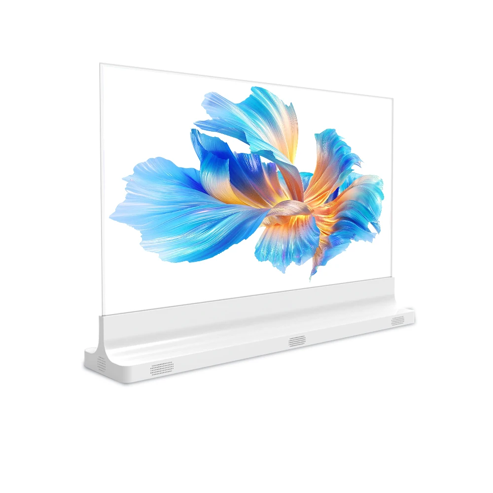 Transparant OLED-paneel, flexibel en lichtgewicht voor creatieve displayoplossingen in liften, winkels, winkelcentra en bewegwijzering.