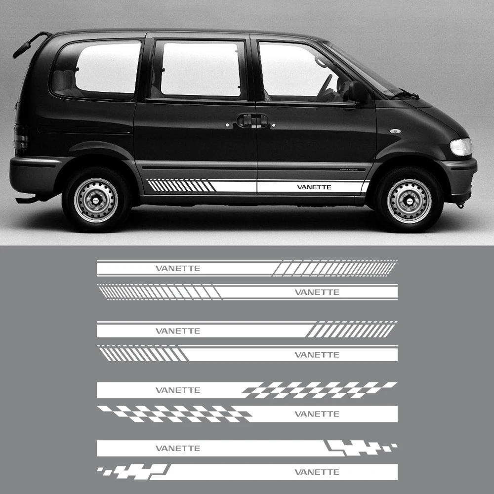 Van Door Side Stickers For Nissan Vanette C22 Nomad S21 Car Camper Graphics Stripes Decor Decals Vinyl Cover Auto Accessories