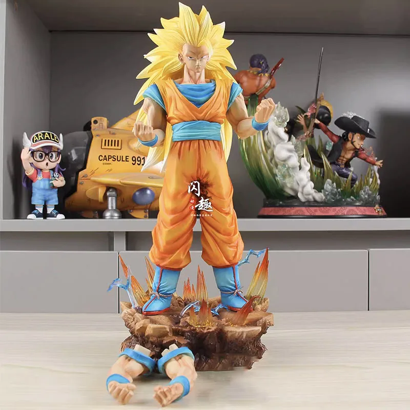 

35cm DBZ SSJ3 Son Goku Model Anime Dragon Ball Z Action Figure Super Saiyan 3 Figurine Collection Doll GK Statue Ornaments Toys