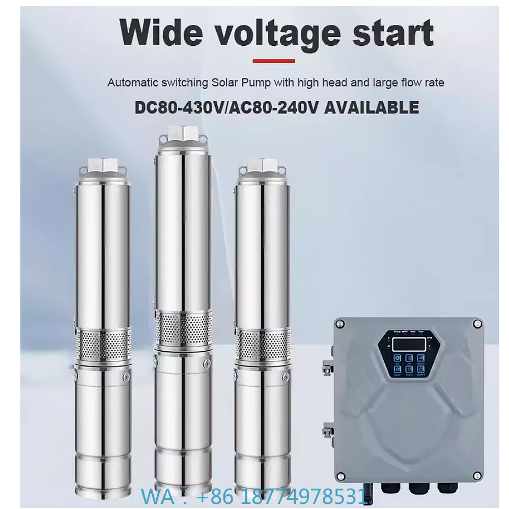 

Контроллер для орошения и глубокой скважины Центробежный насос 4 л.с. 3000 Вт Солнечный водяной насос с фотоэлектрическим внешним током постоянного тока