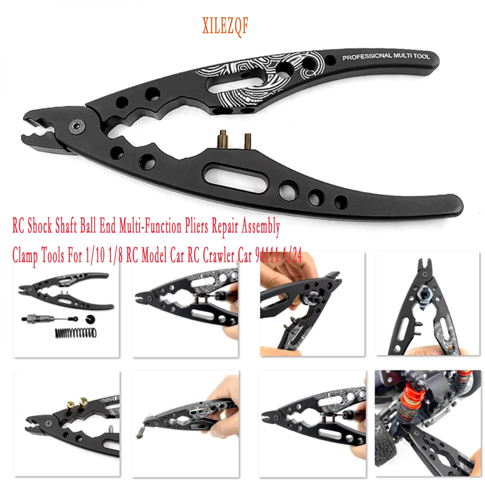 RC Shock Shaft Ball End Multi-Function Pliers Repair Assembly Clamp Tools For 1/10 1/8 RC Model Car RC Crawler Car 94111 1/24