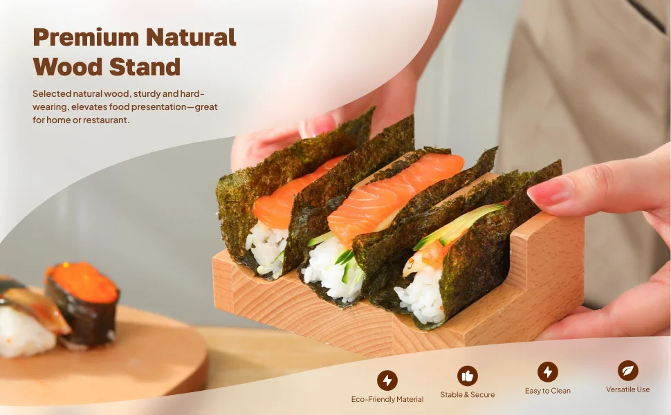 Wood Sushi Holder Display to Clean Versatile Ornament Serving Tray for Food Sashimi Centerpiece Dining Room Party