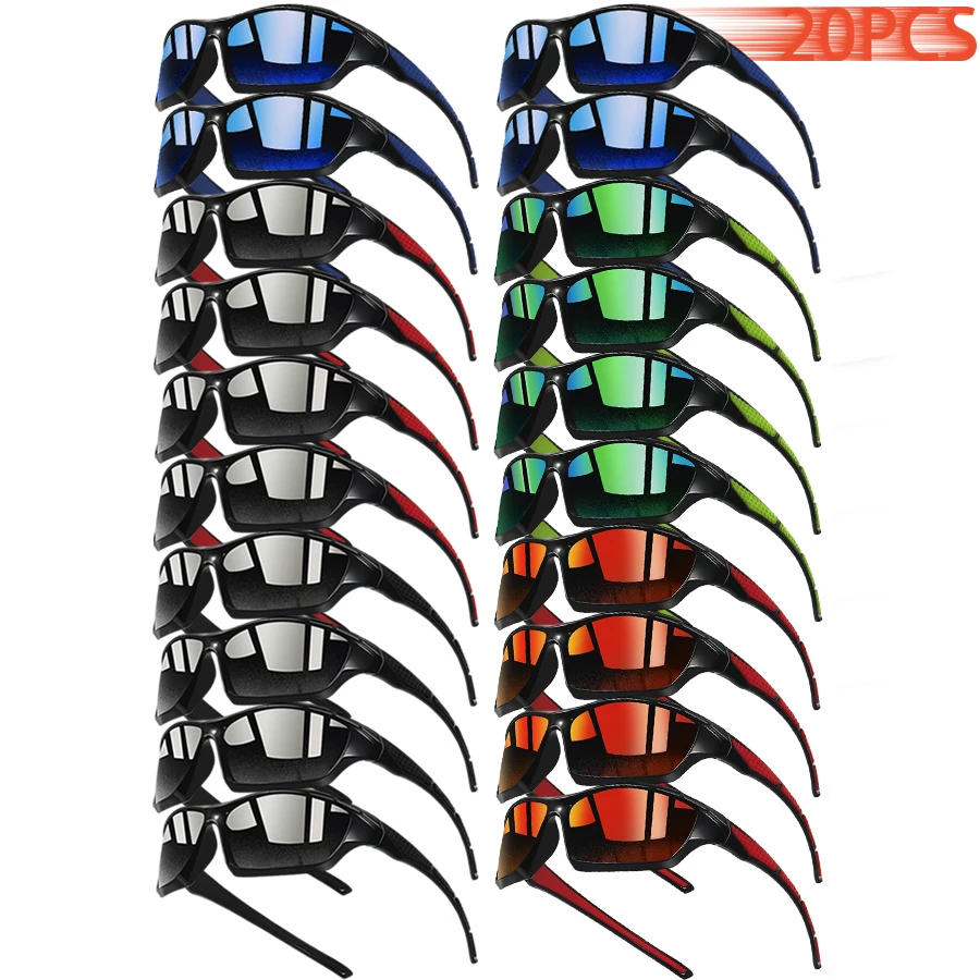 20 Paires de Lunettes de Soleil Tendance Bicolores pour Hommes et Femmes, Idéales pour la Conduite, la Pêche et la Randonnée