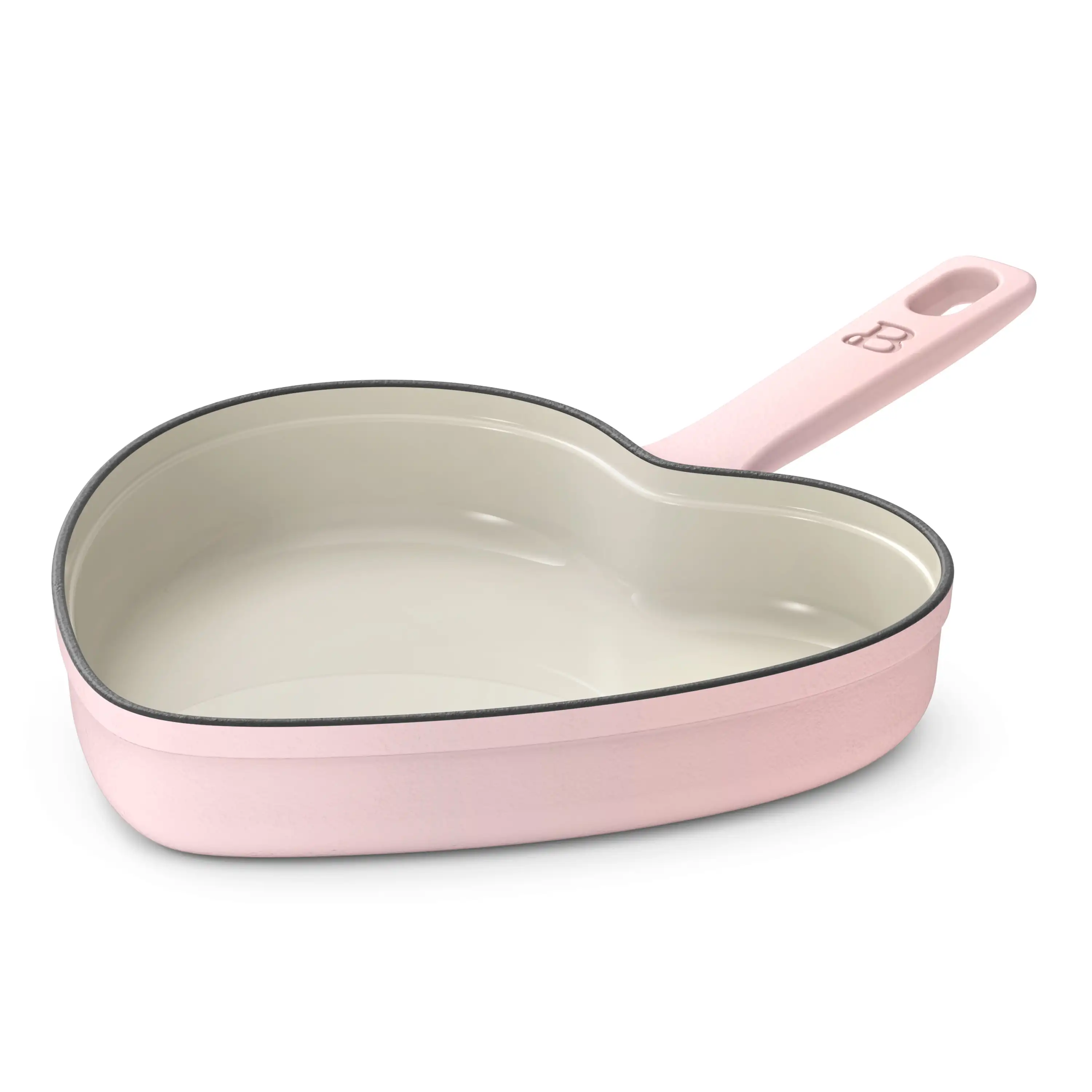 

10” Enameled Cast Iron Heart Skillet, Pink Champagne by Drew Barrymore