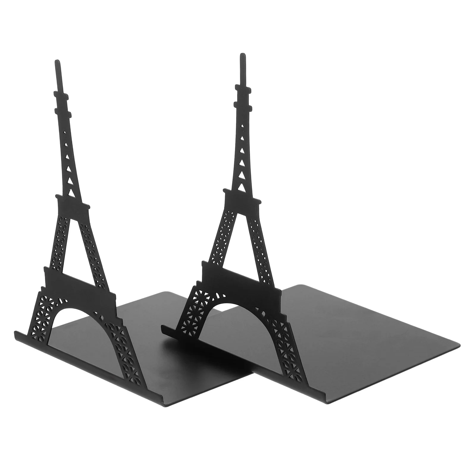 

2Pcs Iron Book Organizer Bookend Flat Base Design Decorative Book Holder Convenient Multi-Function for Home Office