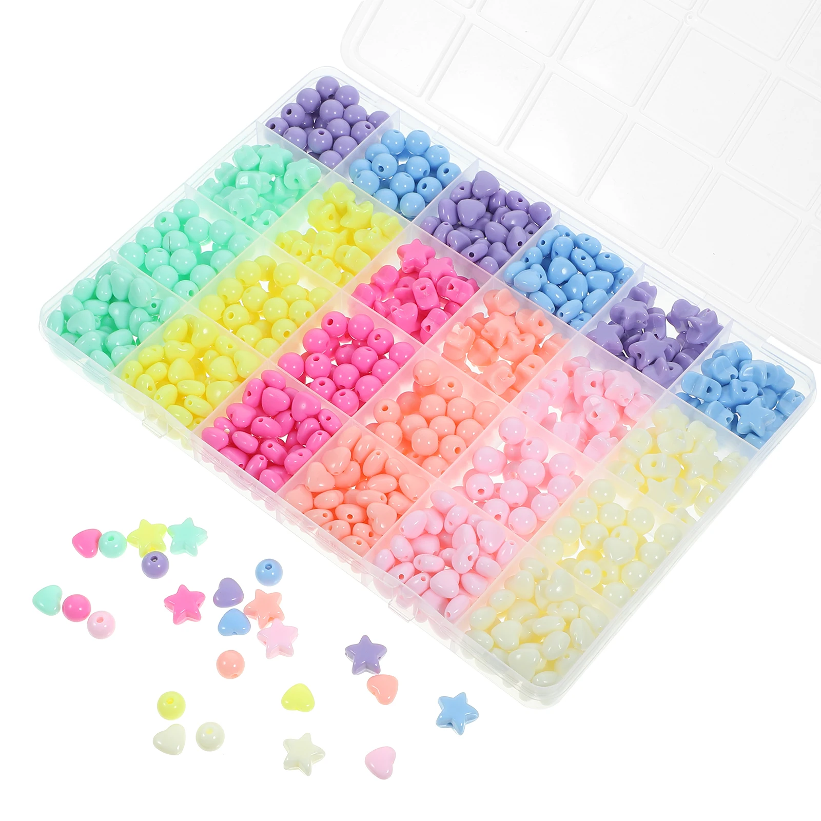 

Colorful Acrylic Heart Shaped Decorative Small Spacer Bulk Crafting Small Acrylic Beads Star Beads Bulk Pack