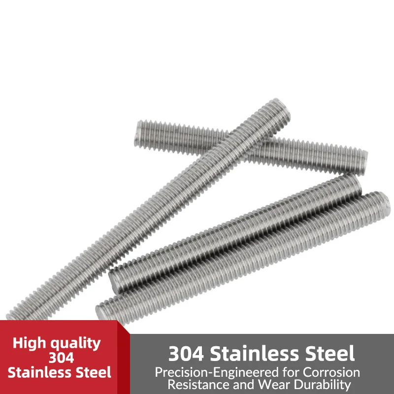 304 Stainless Steel All Thread Rod  M3 M4 M5 M6 Ceiling Suspension Stud Bolt Thread Bar