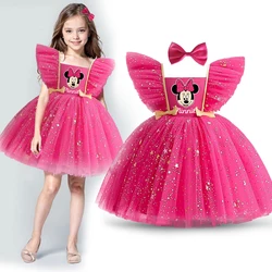 Mickey Minnie Mouse Girl Party Princess Dress Kids Evening Party Christmas Clothes New Year Dress Baby Birthday Outfits Dress