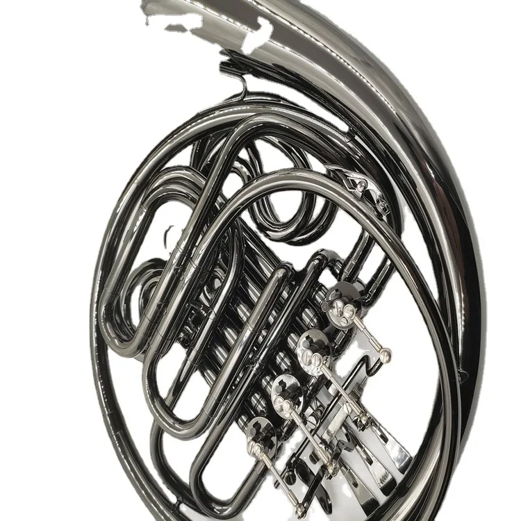 Double Row Cornet Bb To F French Horn Black Nickel Plated