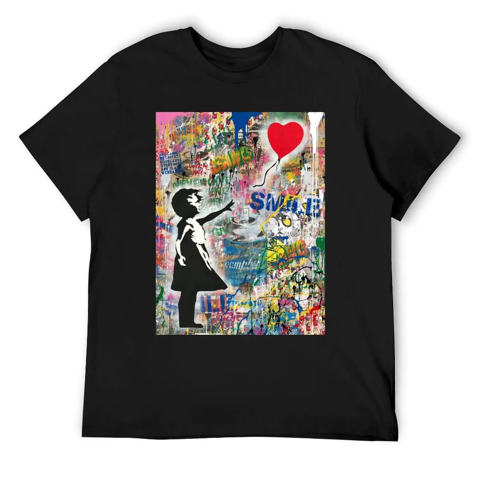 

Balloon Girl Street Art Mashup T-Shirt boys whites for a boy Short sleeve tee anime t shirts T-shirts for men cotton
