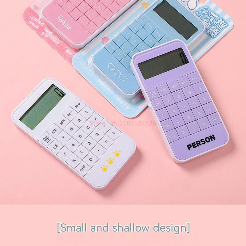 2023 New Kawai Ikatoon Seamless Key Calculator Cute Student Kids Arithmetic Palm Small Desktop 10 Digit Calculator