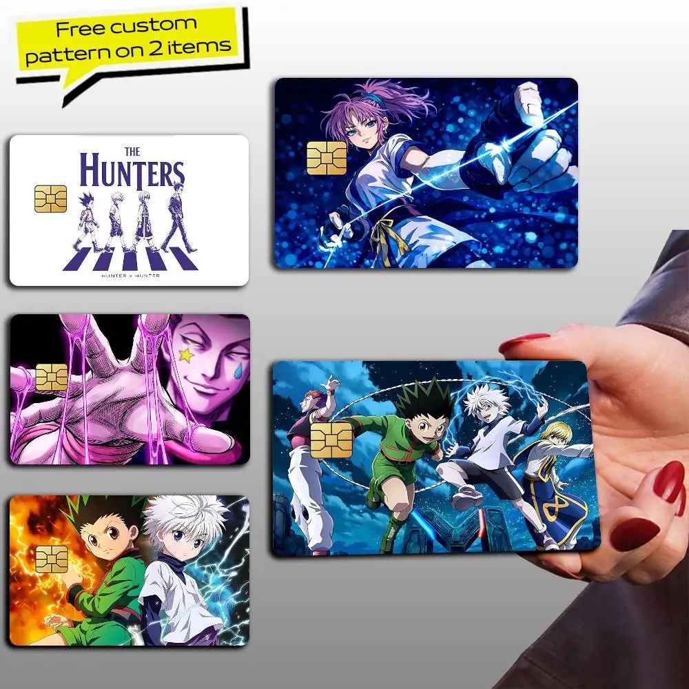 Pegatinas de cartas de anime Kurapika HXH HUNTER x HUNTER para acceso bancario, película protectora impermeable, pegatina de cubierta, regalo