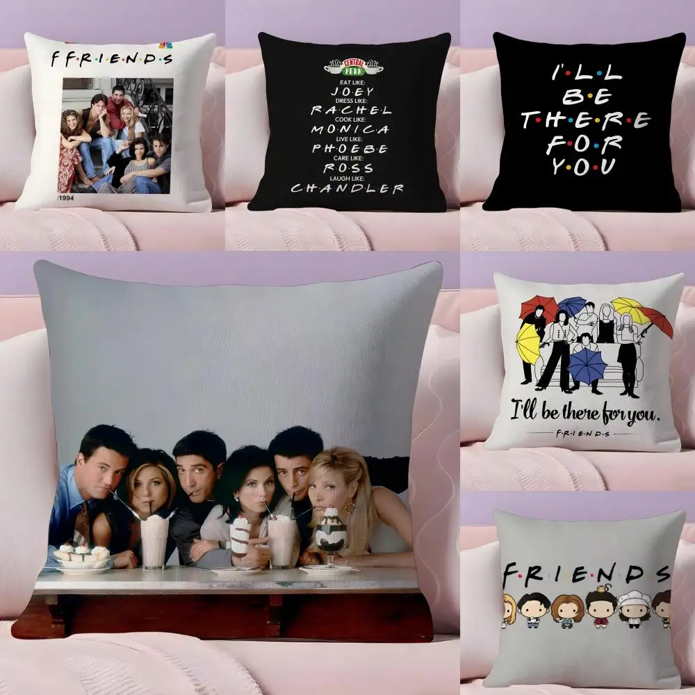 Classic TV Show F-Friends Cushion Cover Plush Fabric Soft Double-Sided Printed Sofa Warm Winter Home Gift Pillow Cover