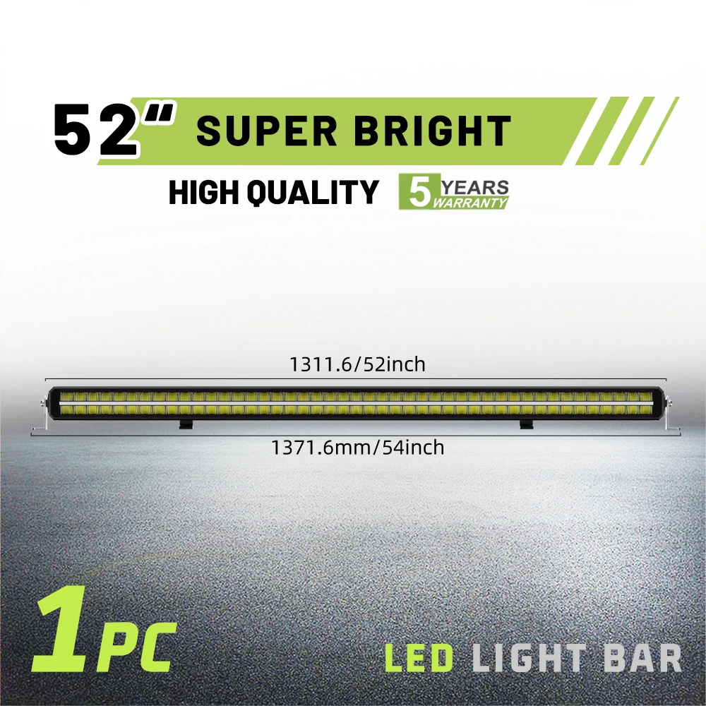 Braveway 2-Rijen 12-52 inch LED-lichtbalk Off-road accessoires 4x4 3500K 6500K DRL met draadkit voor tractor ATVS vrachtwagen 12V 24V