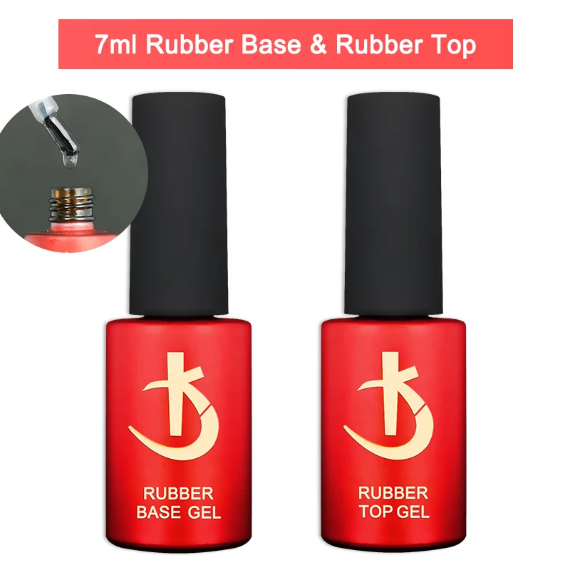 Base y top coat para esmaltes en gel KODI JYJ, imprimación sin ácido, barniz híbrido semipermanente, set con acabado mate y base de goma gruesa 2