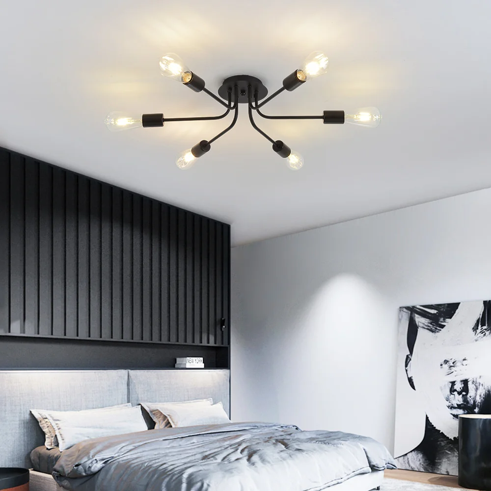 

Multiple Modern Dry rated Chandelier 6-Light Semi Flush Mount Ceiling Light fixture Sputnik LED lamp for living room Lighting