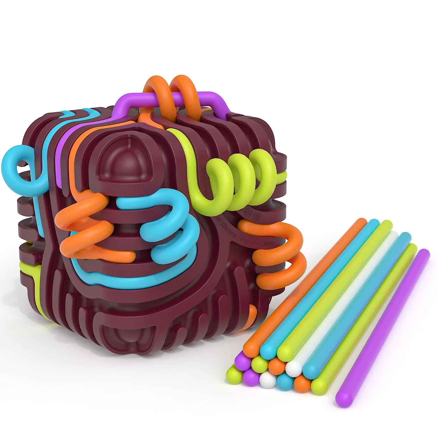 Labirinto sensoriale Cubo Attività sensoriale Scheda attività sensoriale in silicone Giocattoli educativi per bambini Cubo antistress per bambini