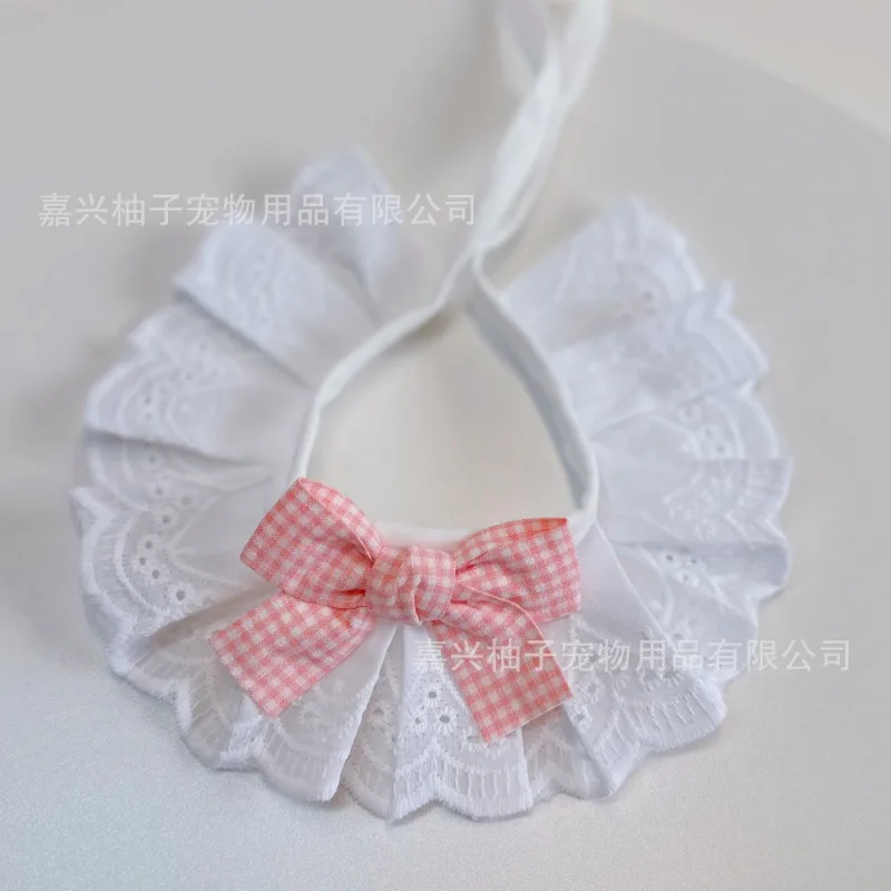 Lace Multi Color Cat Scarf Kawaii Pet Cat Dog Triangular Bandage Cute Princess Style Comfortable Cotton Cat Accessories - Image 4