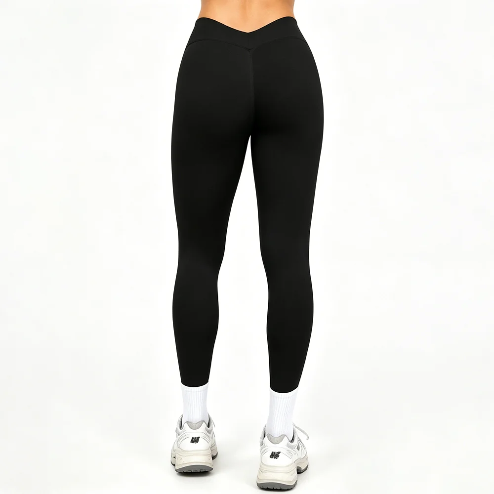 Bum Women V-Back Shaping Scrunch Butt Legging Seamless Yoga Pants Workout Gym Leggings Low Hips Waist Fitness Butt Lifting Tight