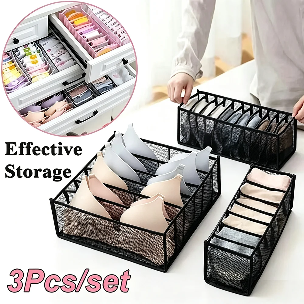 Closet Organizer For Underwear Socks Home Cabinet Divider Foldable Organizers Storage For Bra Socks Underwear Accessories