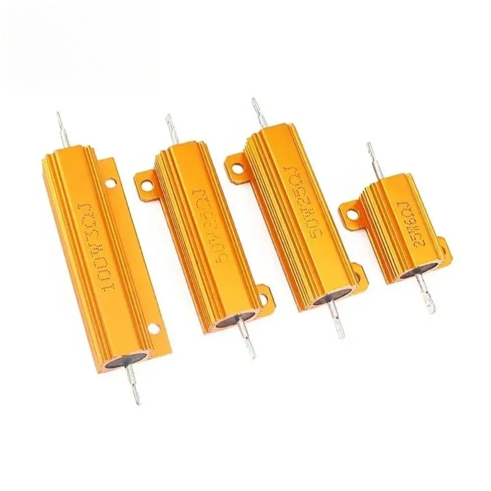 1Pcs 50W RX24 Aluminum Power Resistor Aluminum Shell 0.1-10ohm Metal Shell Resistor High Insulation Good Heat Dissipation