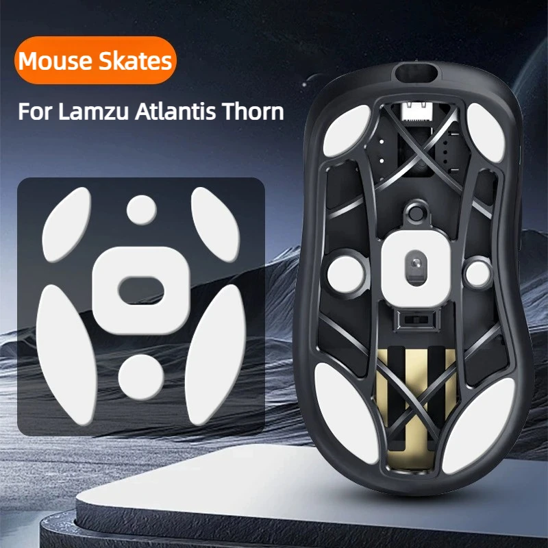 Ergonomic Anti‑Slip Grip Decal ICE PTFE Mouse Skates For Lamzu Atlantis Thorn，Sweat‑Absorbent High‑Tack Gaming MouseAccessories