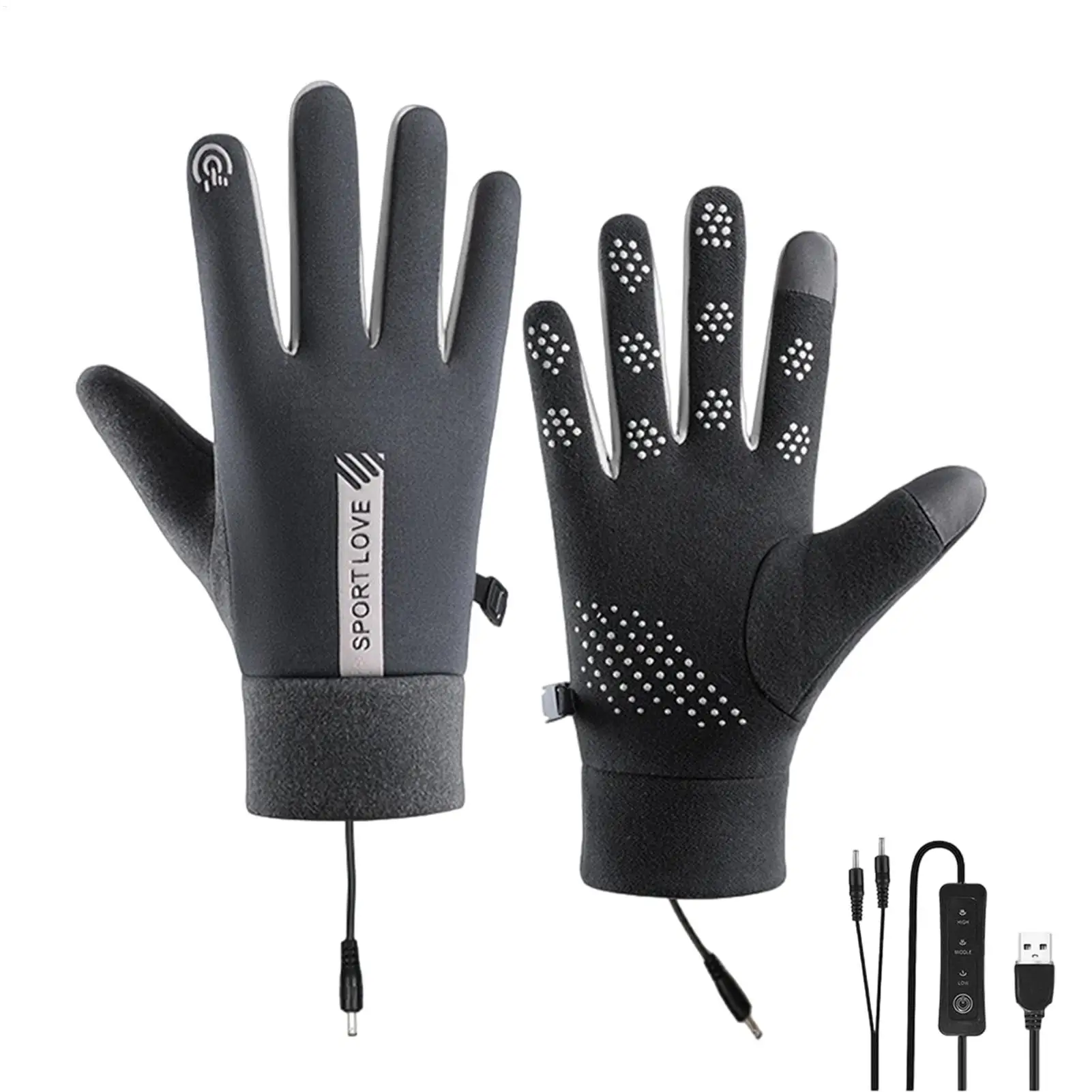 

Heated Winter Gloves Flexible Control USB Powered Warm USB Heating Gloves Hand Warmers For Skiing Hiking Cycling Snowboarding