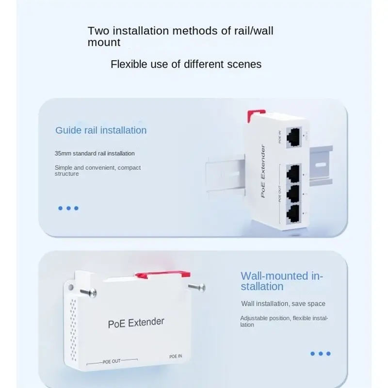 A96T IEEE802.3Af/At Poe Extender 30W 100Mbps For Security Camera
