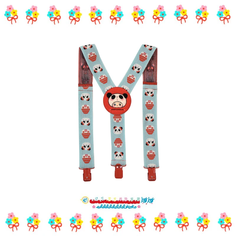 tracolla-elastica-panda-piccola-casa-serie-foresta-fiorita-accessorio-moda-personalizzabile-design-unico-per-borsa