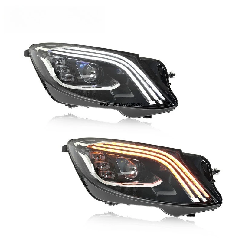

1 Unit for Models of S-Class W222 Headlight Assembly Modified with Style LED Daytime Running Light Flow Light