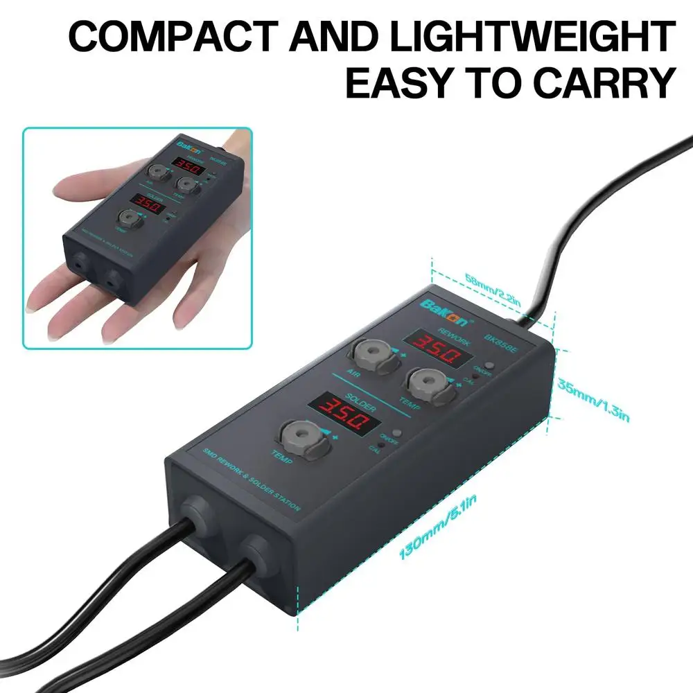 Compact 90W Soldering & Hot Air Rework Station with Precision Temperature Control and Full Kit