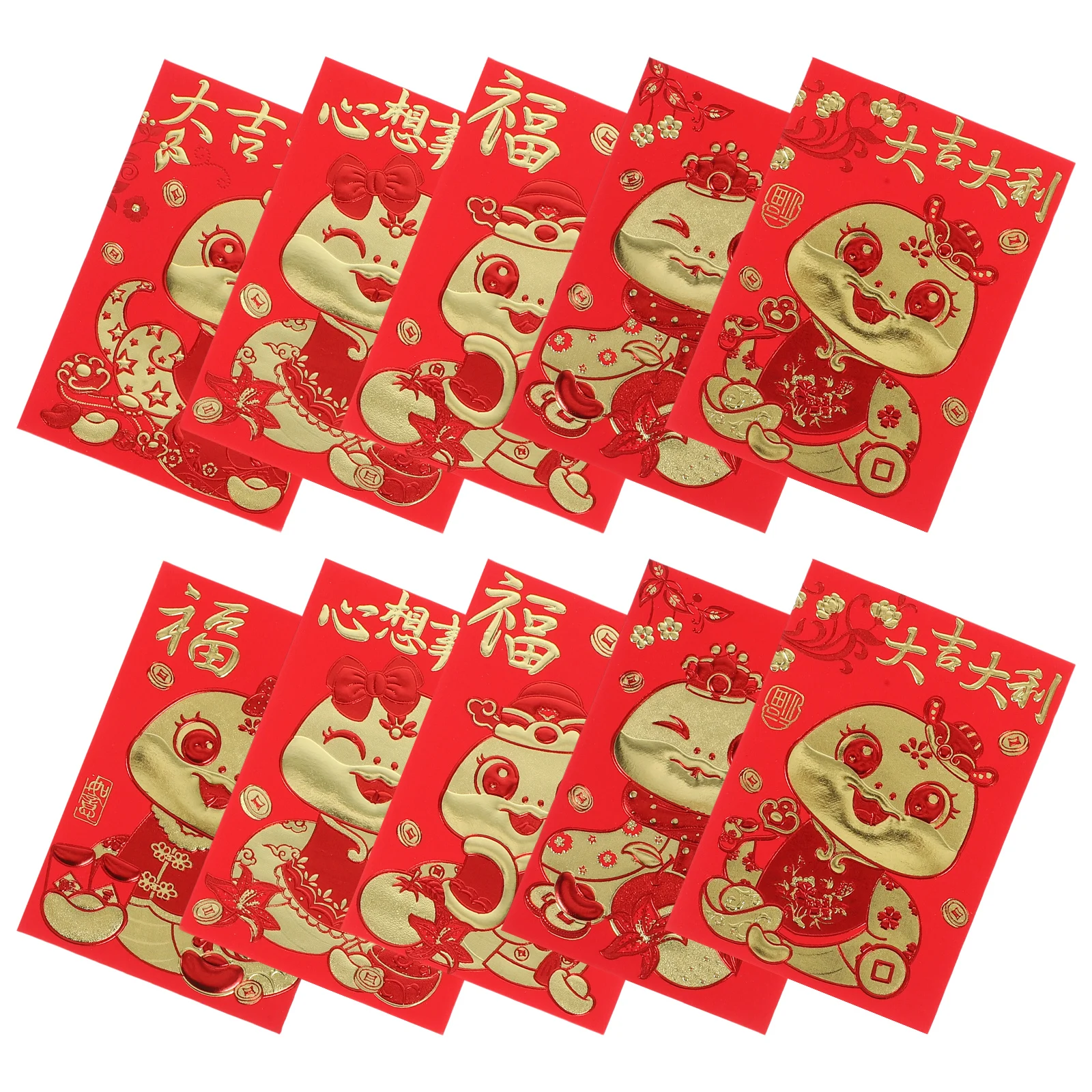 

60pcs Red Envelope Bags Lucky Money Chinese New Year Envelopes Zodiac Snake Design Prosperity Good Luck Wedding Birthday
