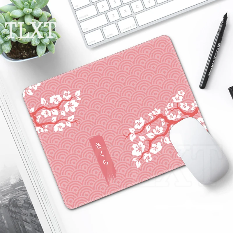 Rosa mouse pad sakura mousepads bonito pequeno mousepad casa mouse tapete teclado almofadas de mesa para computador portátil 20x25cm