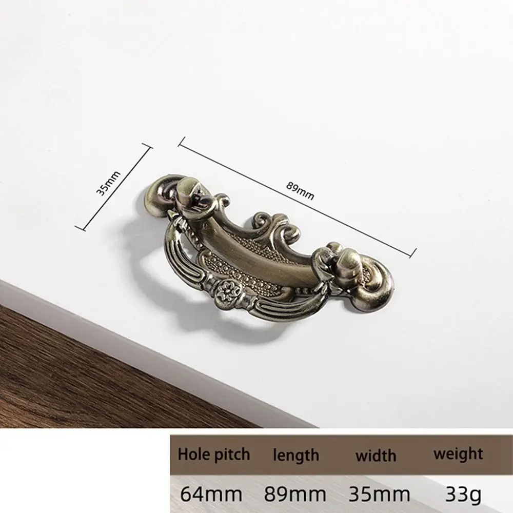 

Red/Green Bronze Classical Old-fashioned Vintage Carving Furniture Handle Cabinet Handle for Kitchen Cupboard Drawer Handle