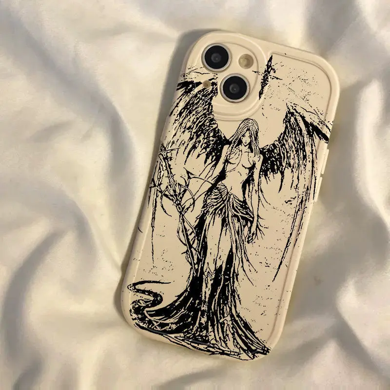 Angel Goddess iPhone15Pro for iPhone13ProMax phone case iPhone14 Creative iPhone13 all-inclusive iPhone12 silicone iPhone11