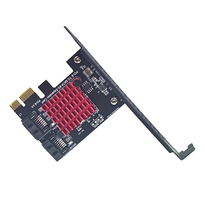 Pcie to Sata Pci E Sata PCI-E X1 JMB582 Chip with Heatsink 2 Port SATA3.0 6Gbps Pice Sata Expansion Card for Desktop PC Computer