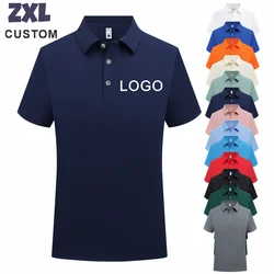 Custom Logo Polo Shirt Summer Casual Breathable Short Sleeve Polo Shirts Business Work Clothing Design Print Embroidery