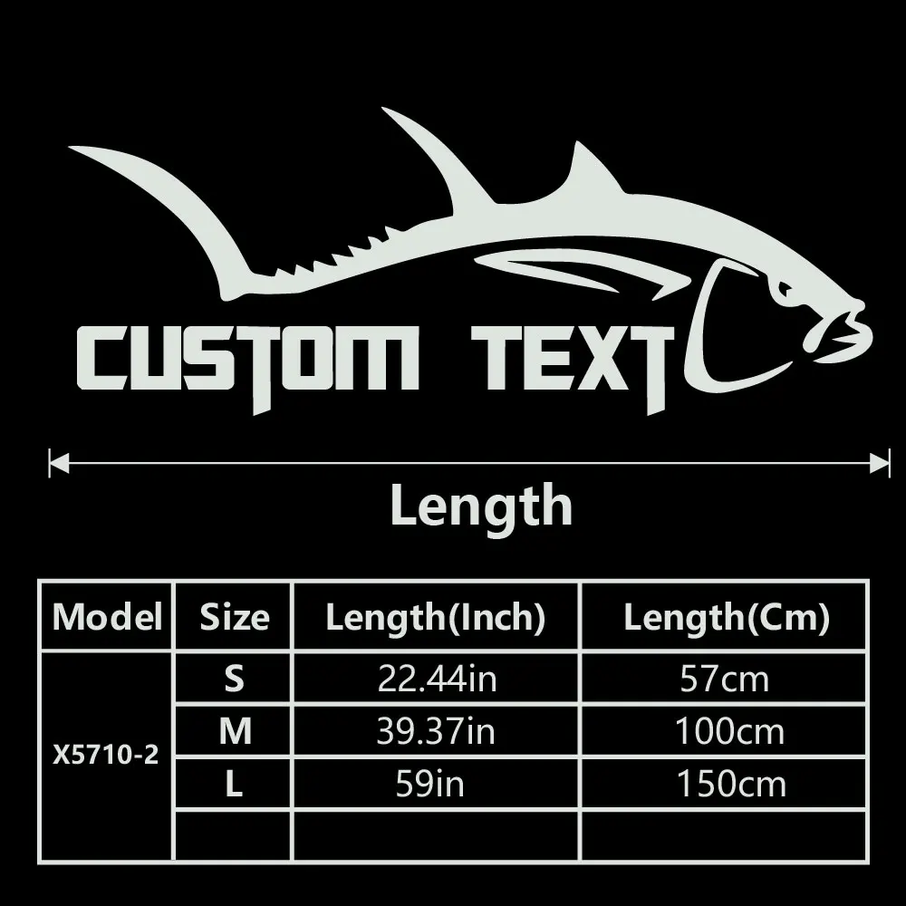 1PC Cute Sea Bass Removable Customized Name Sticker For Car Body Boat Ship Decor Vinyl Decal Vehicle Custom Stickers