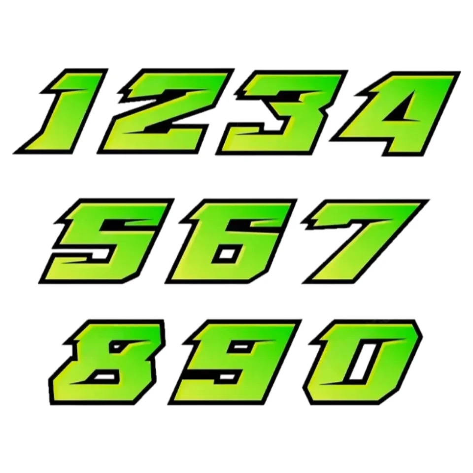 Racing Number 012345678910 Car Motorcycle Helmet Stickers Waterproof DIY Motorcycle Fuel Tank Decor Sport Style Vinyl Decals