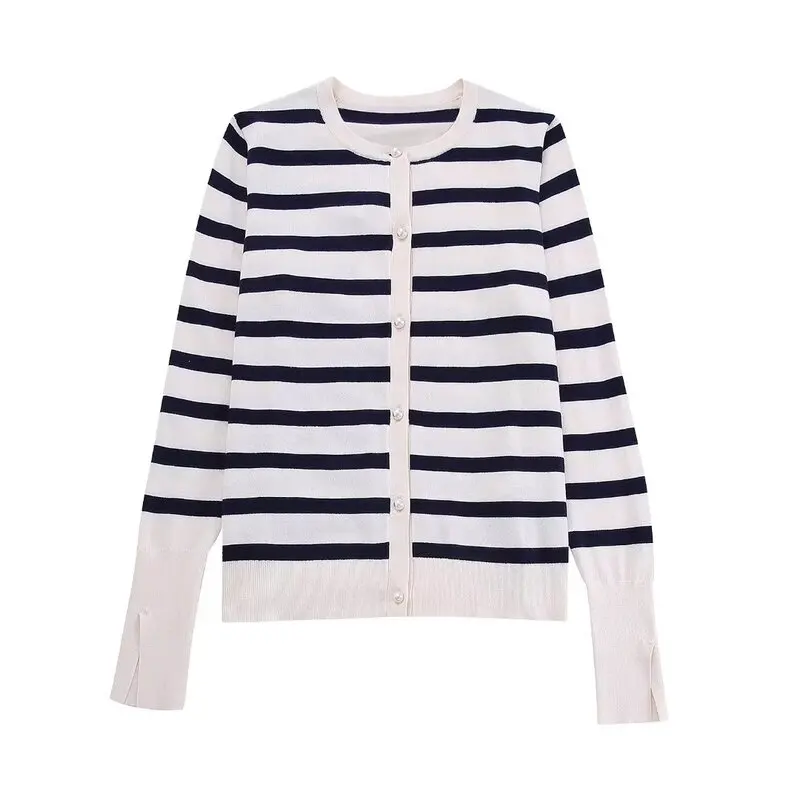 Faionable Striped Basic Sle Women's Jaet Autumn New Arrival Versatile Outerwear Commute Sle Long Sve Button up