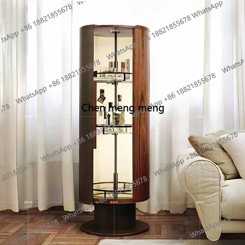 Italian Rotating Wooden Wine Cabinet Light Luxury Living Room Designer Wine Cabinet Modern Home Bar Furniture Barschrank
