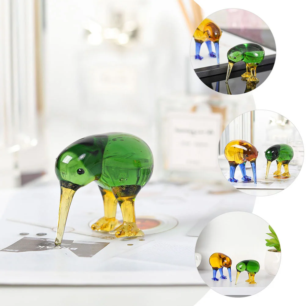 

2Pcs Crystal Bird Ornament Charming Tabletop Decoration Home Office Car Decor Relaxing Natural Look Small Bird Statue