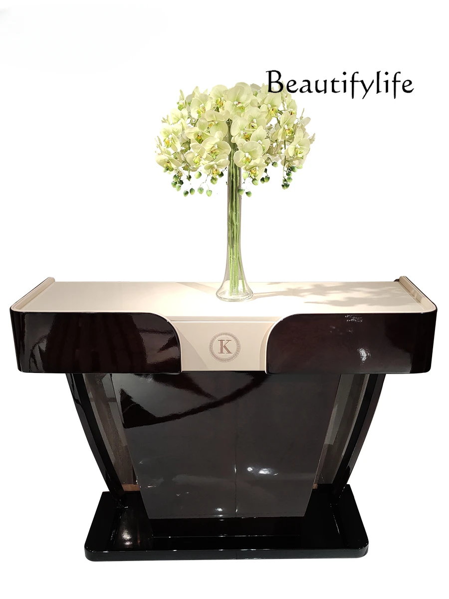 

Italian Light Luxury High-End Console Tables Villa Entry Door Console Hotel Corridor Art Side View Entrance Cabinet